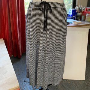 Eileen Fisher striped drawstring linen 3/4 length